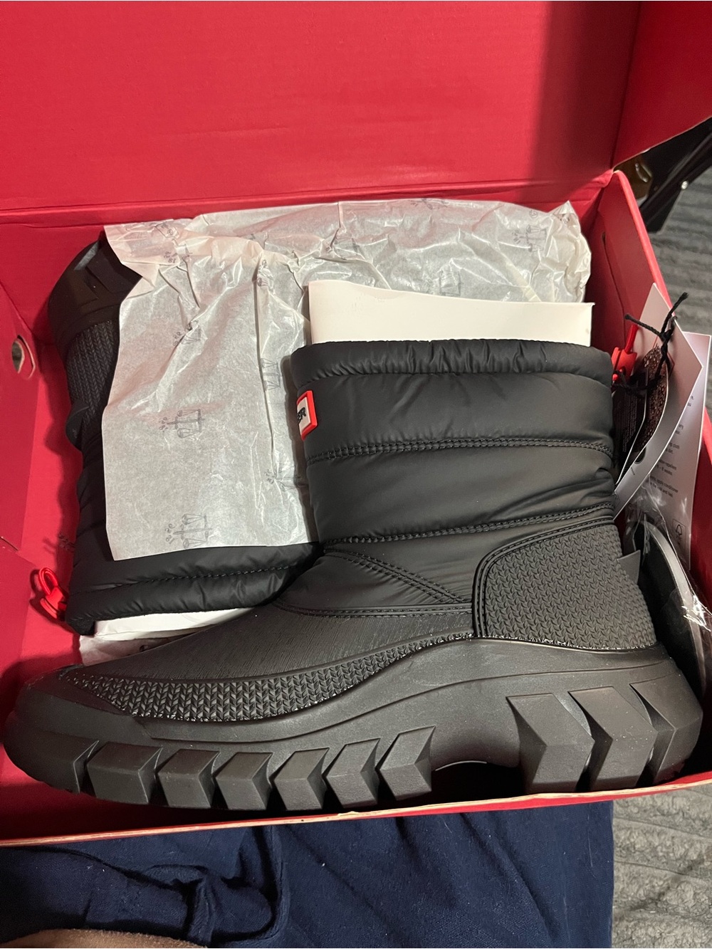 Hunter Intrepid Short Snow Boots Waterproof Black new in box